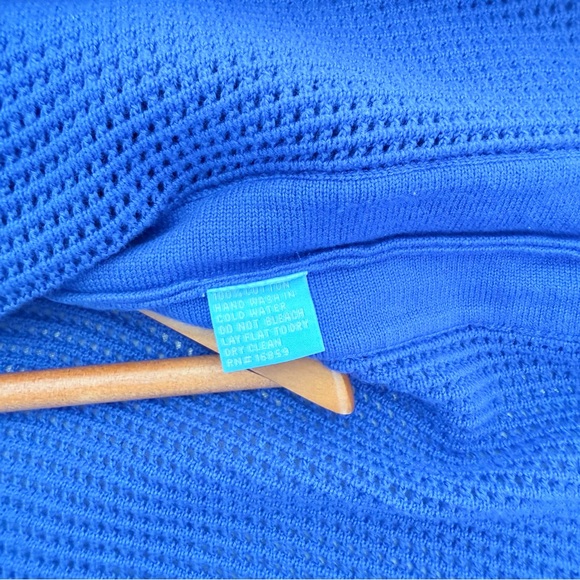 J. McLaughlin Women’s Asha Tassel Poncho Blue Cotton One Size - Picture 4 of 6